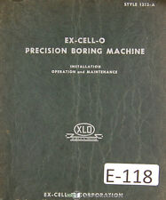 Excello 1212-a Precision Boring Mill Operations And Parts Lists Manual