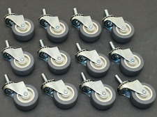 Set Of 12 Threaded Swivel Casters 2 X 78 Gray - Tpr 38-18 Thread 1 Stem