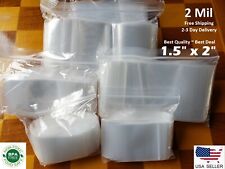 1.5x 2 Clear 2 Mil Zip Seal Bags Plastic Reclosable Lock Mini Small Baggies