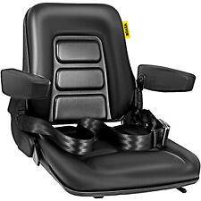 Vevor Universal Forklift Tractor Seat Pvc Adjustable Seat Wsafety Belt Armrest