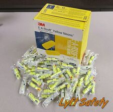 3m E-a-rsoft Ear Plugs Noise Reduction 33db Yellow Neon Foam One Use 10pack