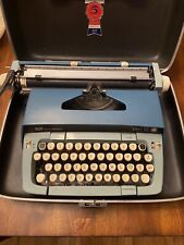 Vintage Smith Corona Galaxie 12 Manual Typewriter Blue With Case