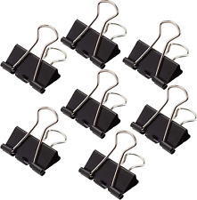 144 Pcs Binder Clips 1-inch Black Medium Paper Clamps For Office Supplies Wide