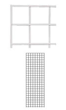 Set Of 4 Gridwall Panels 2 X 6 Grid Wall Display White Panel Steel Powder Coat