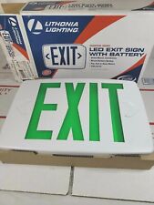 Lithonia Lighting Led 7-12 X 11-34 Green Exit Sign With Battery Backup