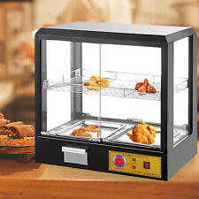 2-tier Commercial Food Warmer Display Case Countertop Pie Pizza Cabinet 500w