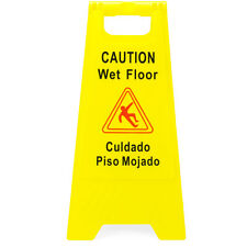 Caution Wet Floor Sign English Spanish