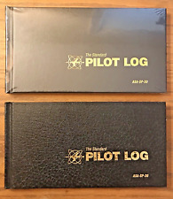 Package Of Two New Standard Pilot Log Black Asa-sp-30 Hardcover Logbooks