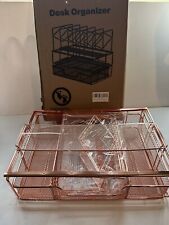 Rose Gold Desk Organizers All In One Desktop File Organizer With File Sorters 