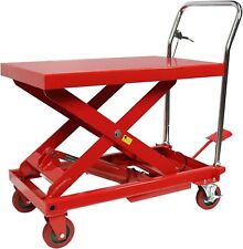 Hydraulic Lift Table Cart 660 Lbs 30.8 Lifting Height With 4 Wheels Foot Pump