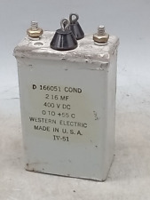 1 Nos Western Electric Type D166051 2.16mf 400 Vdc Capacitor