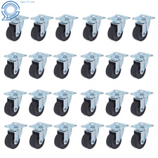 24 Pack 2 Swivel Caster Wheels Rubber Base With Top Plate Bearing Heavy Duty