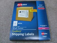 Avery 5165 Trueblock Laser Shipping Labels 8-12 X 11 White 100 Labels Sheet