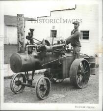 1962 Press Photo Alvin Reiner With His Home Made Steam Engine Tractor