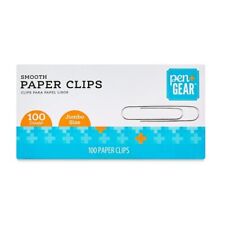 100 Large Jumbo Paper Clips 50mm Silver Smooth Finish Craft Home School Office