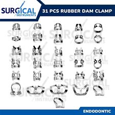 31 Pcs Endodontic Rubber Dam Clamps Set Stainless Dental Instrument German Grade