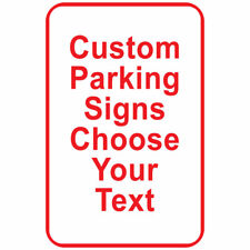 Vertical Metal Sign Multiple Sizes Custom Parking Choose Your Text Red