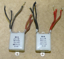 2 Western Electric Type 313b Capacitors Triple .1 Mfd Nice