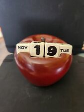 Apple Perpetual Desk Calendar Teacher Gift Vintage Used Red