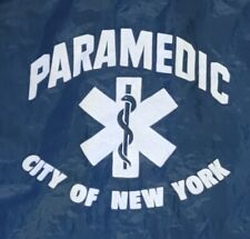 Vintage Sz Xl Button Nylon Coat Blue New York Paramedic First Responder Ems