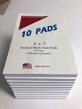 Note Pads Memo Pads- 5 X 7 - 100 Sheets Per Pad - 10 Pads