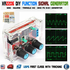 Xr2206 Function Signal Generator Diy Kit Sine Output 1hz-1mhz Acrylic Case Usa