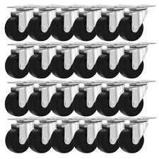 24 Pack 2 Swivel Caster Wheels Rubber Base With Top Plate Bearing Heavy Duty