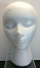 11 Tall Styrofoam Head Hat Wig Display Has Hole In Bottom To Mount On Pole