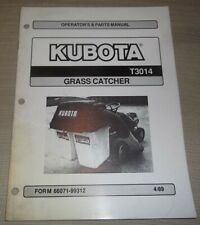 Kubota T3014 Grass Catcher Operators Maintenance Illustrated Parts Manual Book