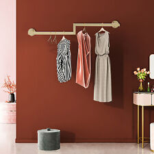 Iron Garment Rack Wall Mounted Clothes Storage Display Rack Towel Holder Gold