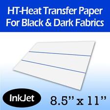 Inkjet Iron On Transfer Paper For Dark Fabrics 8.5 X 11 10 Pack