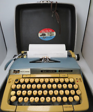 Smith Corona Galaxie Twelve Xii 12 Vintage Typewriter Blue With Case