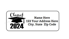 30 Class Of 2024 Graduation Personalized Return Address Labels 1 In X 2.625 In