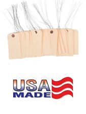 100 Pack 4 34 X 2 38 Size 5 Manila Inventory Pre Wired Hang Tags With Wire