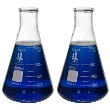 500ml Narrow Mouth Erlenmeyer Flask 3.3 Boro. Glass Pack Of 2