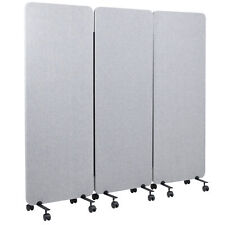 Vivo Gray 72 X 66 Inch Mobile Privacy Panel Office Partition On Wheels