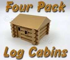 Ho Scale Log Cabins 4-pack Train Scenery - 3d Model Railroad Train Scenery