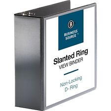 Business Source D-ring View Binder 4 Capacity 11x8-12 Black 28450