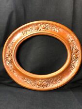Intricately Hand Carved Roses Oval Wood Picture Frame 17 12 X 20