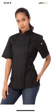 Chef Works Womens Springfield Chef Coat Short Sleeve Black - X- Large