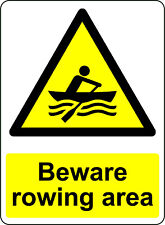 Warning Beware Rowing Area Osha Decal Safety Sign Sticker 3m Usa Made