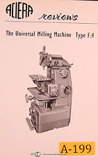 Aciera Type F4 Universal Milling Machine Facts Features Manual