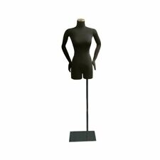 Adult Female Black Pinnable Dress Form Mannequin Torso With Flexible Arms