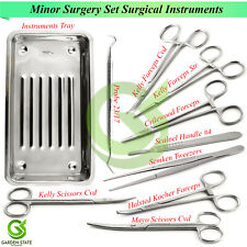 10 Pieces Minor Surgery Set Surgical Instruments Dissection Scissors Forceps Kit