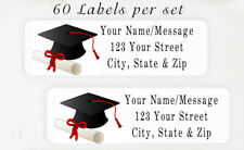 60 Personalized Return Address Labels 23 X 1 34 - Graduation Cap Diploma
