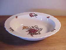 Vintage Wedgwood English Porcelain 10 Oval Feather Edge Floral Serving Bowl