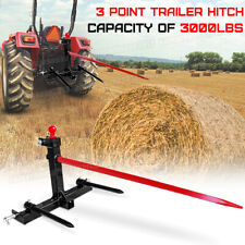 3 Point Hay Bale Spear Stacker Attachment Cat 1 Tractor Gooseneck Trailer Hitch