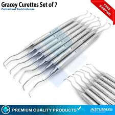 Set Of 7 Dental Gracey Curettes Perio Hollow Handle Surgical Hygiene Scalers New