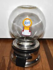 Vintage Ford Chrome Gumball Candy Machine With Glass Globe