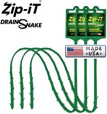 Zip It Drain Cleaner 3-pack Plastic Drain Stick Hair Clog Remover Drain Snake